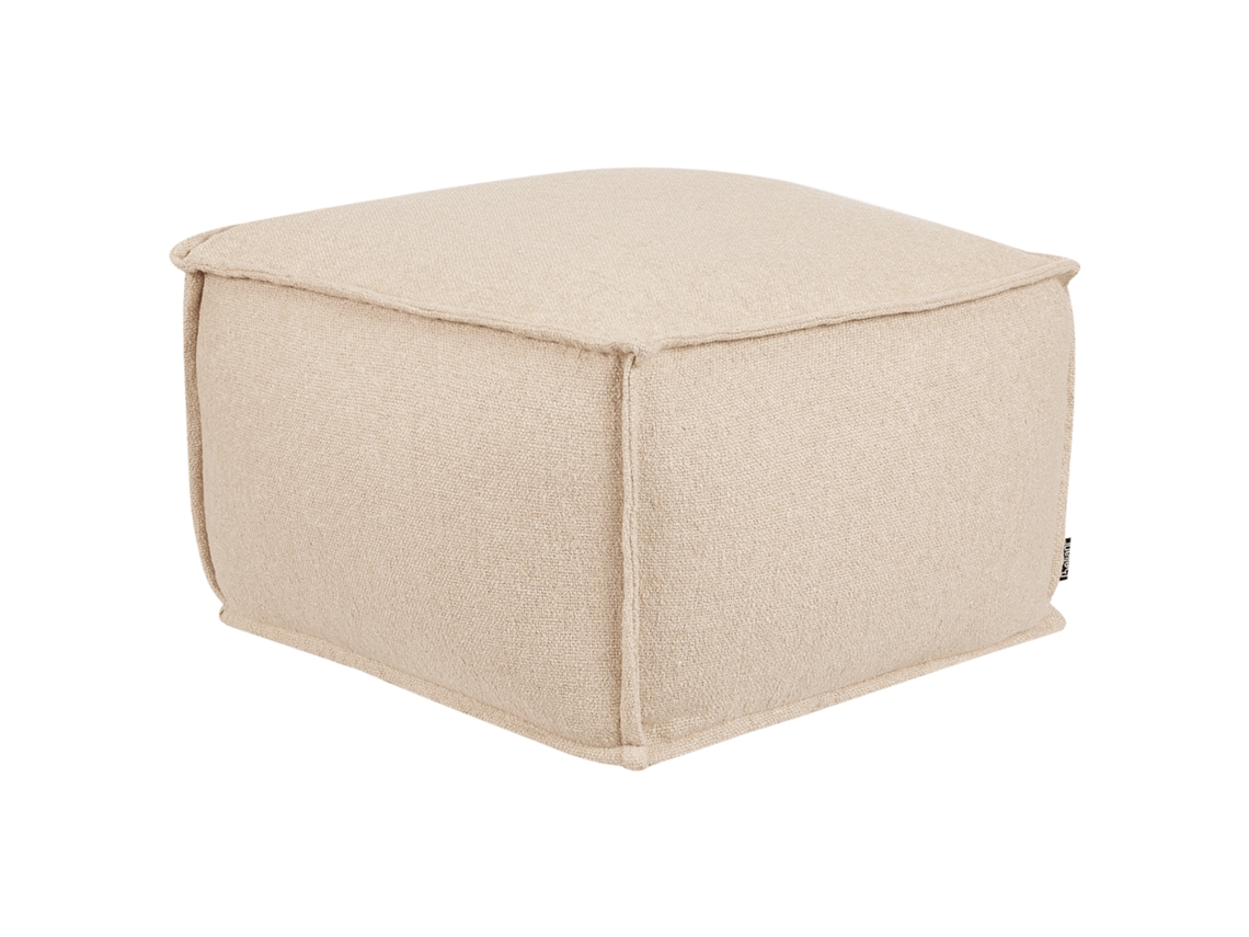 Elegante Puf Cuadrado Beliani Sherali De Algodón Beige 50x50x30