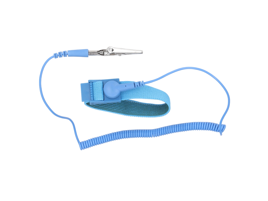 Pulsera Antiestática Ajustable Reutilizable Esd Para Equipos Electrónicos Azul