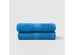 Homescapes Turkish Cotton Hand Towel Set Of 2, Cobalt Blue