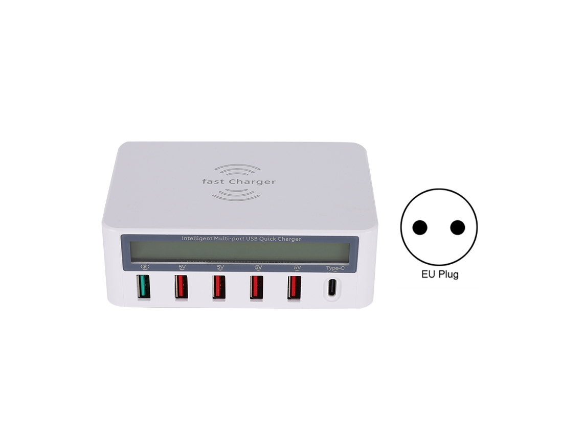 Adaptador de Carregador Usb3.0 com Carregamento Sem Fio Rápido Branco 100 240v. EOOCOO