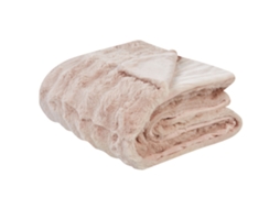 Colcha Peluda De Estilo Moderno Beliani Salka De Pelo Sintético Rosa 200x220x1.5