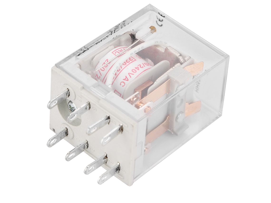 10 Peças Relé Intermediário 8 Pinos DPDT 220v Dc24v com Contatos de Prata