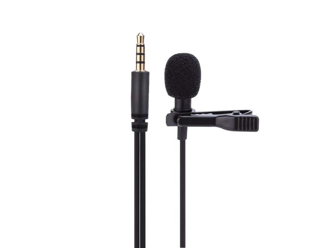 Microfone Clipe Microfone Mini Pin Compatível com Pc/Smartphone/Câmera Compatível com Ios/Android/Windows Conector de 3 5 Mm Microfone de Lapela