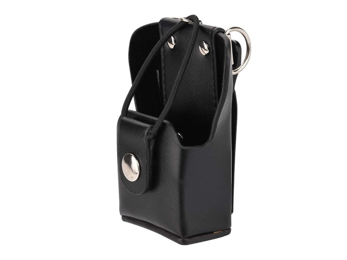 Bolsa de Rádio de Couro Capa de Couro para Motorola Gp328Plus/Gp338Plug/Gp344/Gp388 Walkie Talkie Rádio com Lanyar Rádio Bolsa Traseira Clipe de Cour