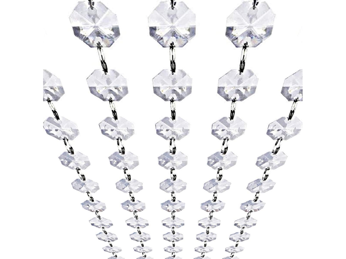 BRILVIBERA Fio de contas de cristal acrílico transparente (16 peças)