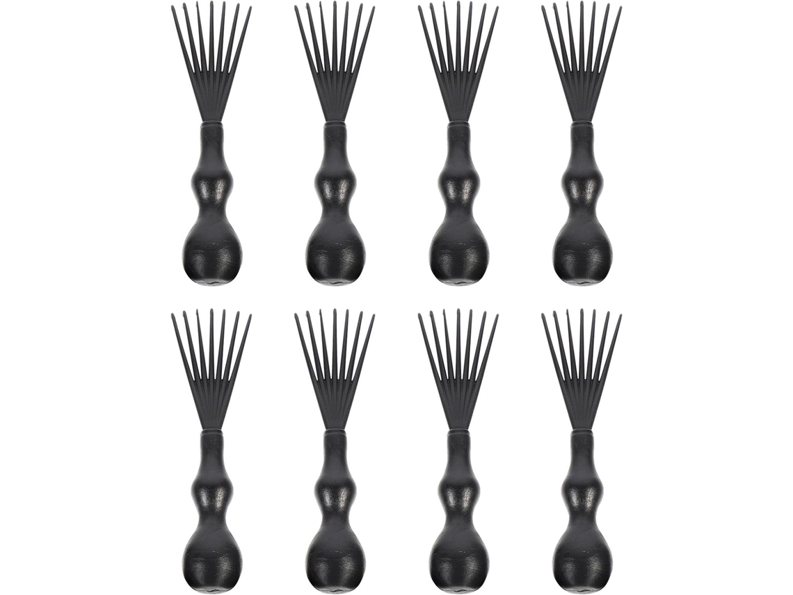 Conjunto Kichouse Com 8 Ferramentas De Limpeza Para Escova Cabelo Em Pp Preto, Leves E Portáteis, Ideais Para Viagens