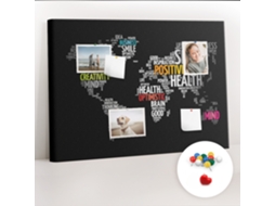Quadro De Cortiça Mapa-múndi Positivo Para O Escritório Espelharte (70x100 Cm)