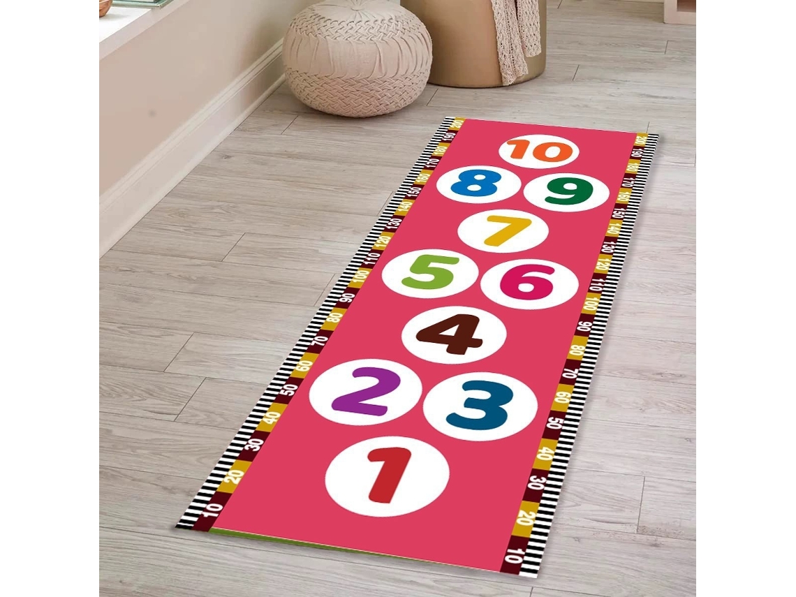 Tapete Para Brincar Eifson - Amarelinha Infantil, 120cm, Antiderrapante Lavável - 50*120cm - Rosa