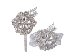 Laxiscreed Conjunto De Corsage E Broche De Strass Personalizado Para Padrinhos E Damas De Honra