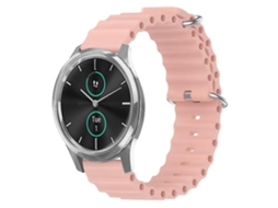 Pulseira De Relógio Lurelia Para Garminmove Luxe 20 Mm Ocean Style Silicone Cor Sólida Rosa