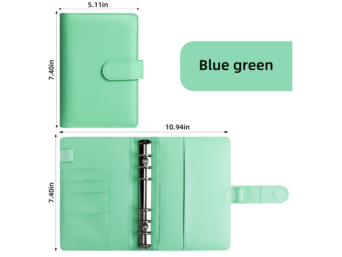 A6 Cash Budget Binder Macaron Notebook Financial Planner, Green Cover Only