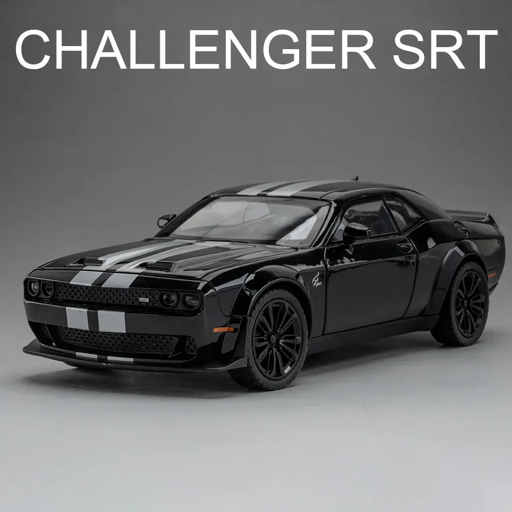(hellcat Black) Miniatura De Carro Esportivo Em Escala 1:22, Com Portas Que Abrem, Luzes E Música.