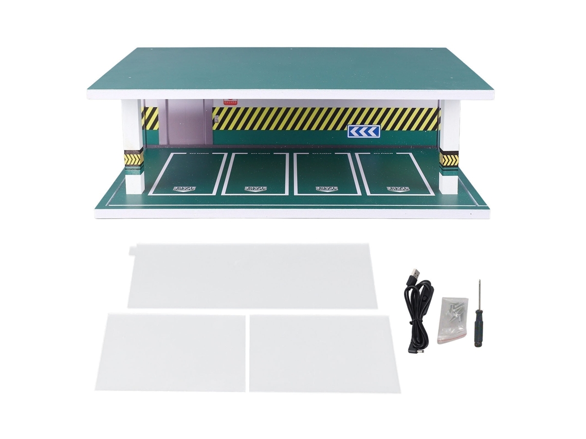 Primerox modelo de Estacionamento 1:32 com Iluminação Capinha Anti poeira Vitrine para Exibição