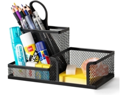 Organizador de Mesa em Tela Metálica, Armazenamento de Mesa com Porta, Canetas, Organizador de Material Escolar, para Casa BRILVIBERA