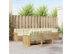 Vidaxl Conjunto De Sofás Para Exterior 7 Unid. Branco E Creme