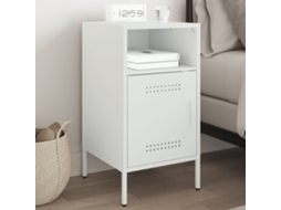 Vidaxl Mesa De Cabeceira 36x39x68 Cm Aço Branco