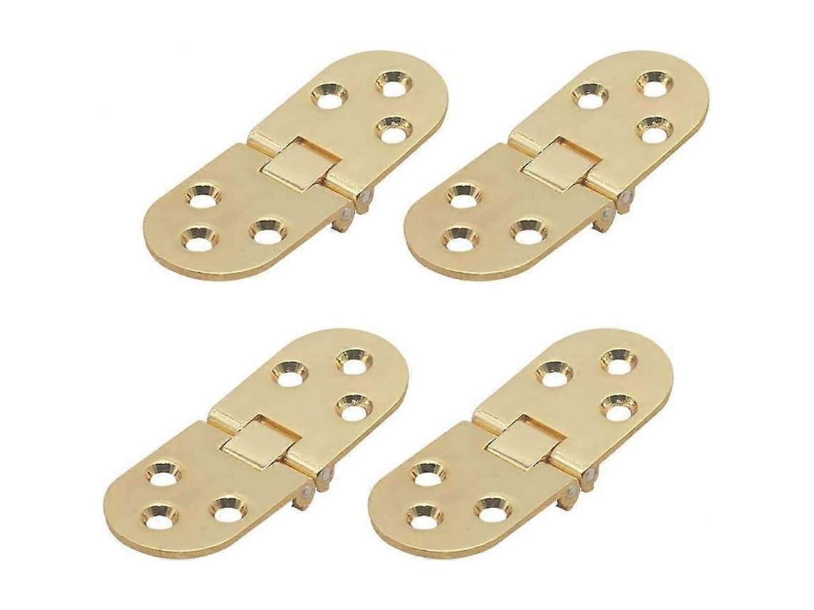 4 Parafusos De Hinge De Aço Inoxidável Dourado, Tamanho 7.9cm X 2.9cm, Espessura 2mm, Para Mesas Plegáveis E Portas