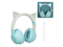 Auriculares Cat Auriculares Sem Fio Bluetooth 5.1 Cat Auxiliar de 3,5 Mm Auriculares Dobrável Faixa de Cabeça Ajustável Microfone Desta