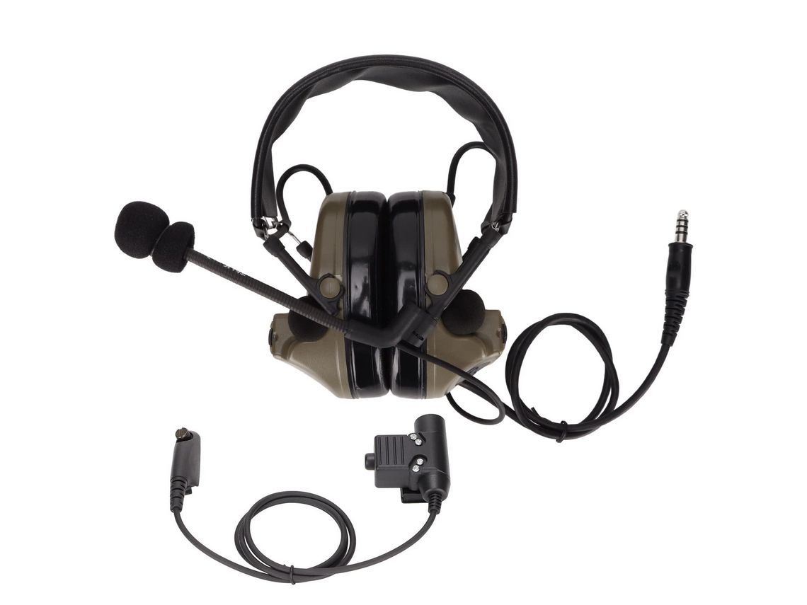 Fone de Ouvido Militar Cancelamento de Ruído Eletrônico Ativo 7,1 Mm Plugue Protetores de Ouvido com U94 Ptt para Motorola Gp338 Gp-328 Gp-340 Gp-380