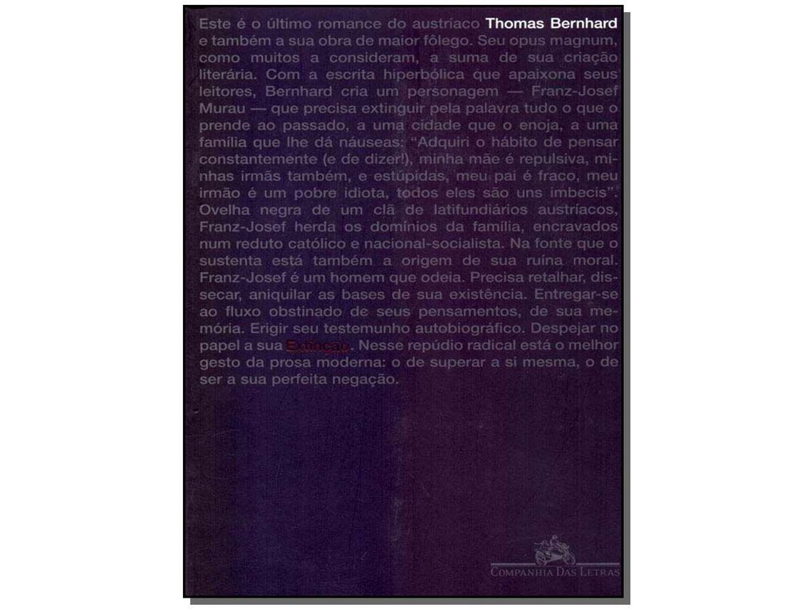 Livro Extincao de Thomas Bernhard (Português do Brasil)