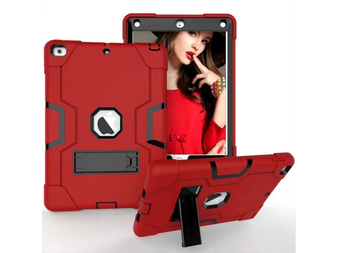 Capa De Silicone À Prova De Choque Universal Para Ipad 10.2 Polegadas Vermelho Brilhante Sfushos (7.ª/8.ª/9.ª Geração, 2019 2021)