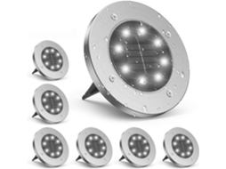 Kit com 2 luminárias solares AQUAFORGE de 120 Leds para jardim com instalação simples