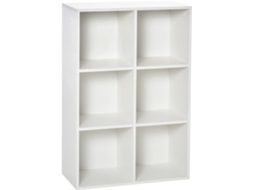 Estante Para Livros Aglomerado De Madeira Cor Branco 65.5x30x97.5cm Homcom