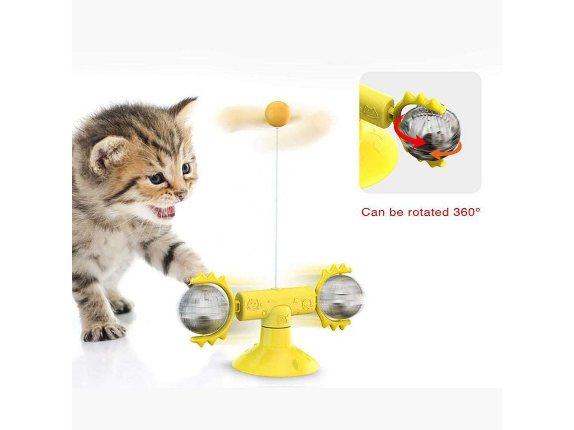 Brinquedo para Gatos de Moinho de Vento Amarelo