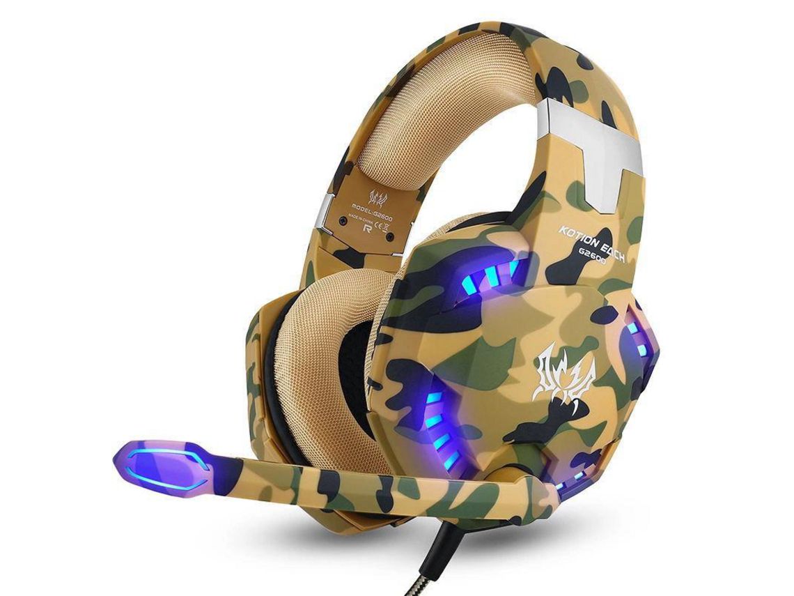 Auriculares Bluetooth NANA G2600(Over Ear - amarelo camuflado)