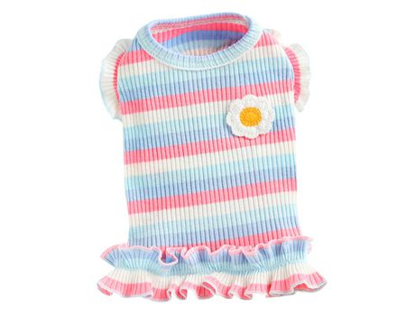 Vestido De Verão Com Listras Arco-Íris para Cão Vestidos Leves De Algodão Macio E Respirável Para Animais De Estimação Roxo Gg ZMDECQNA