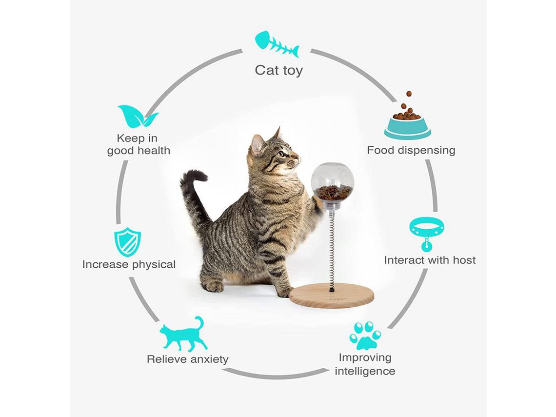 Brinquedo Interativo para gato 3 em 1 em madeira