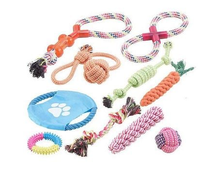 Lote de 10 Brinquedos para Cães: Mastigar e Jogar SWEETYPET