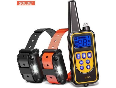 Coleira para Treinamento de Dois Cão Coleiras Recarregáveis Elétricas 800M 5 Park À Prova D'Água Ip67 Controle Remoto com 99 Níveis HIBA