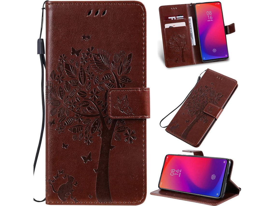 Capa Fólio para Samsung Galaxy Note HONGWE. Pele Castanho