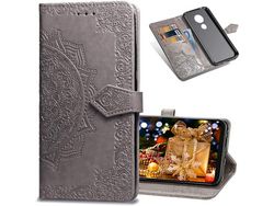 Capa Fólio para Samsung HONGWE. Magnética com Porta-Cartões Castanho