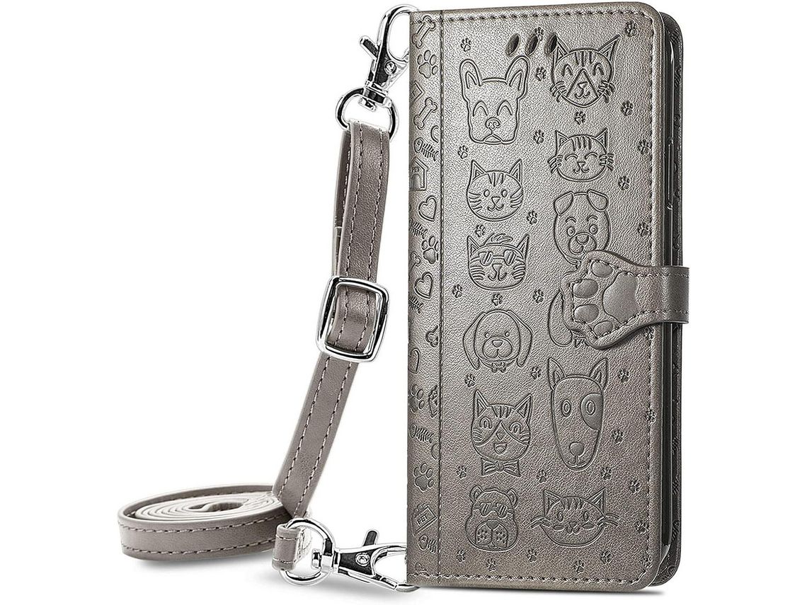 Capa para Samsung Galaxy A22 5G HONGWE. Pele Sintética Castanho