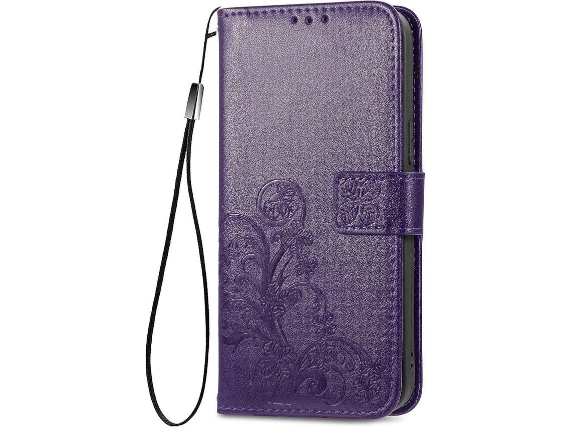 Capa Fólio para Xiaomi Poco M5S HONGWE. Magnética com Porta-Cartões Castanho