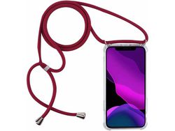 Capa com Cordão para iPhone 13 Mini HONGWE. Vermelho