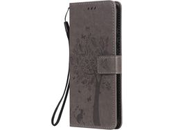 Capa Fólio para Huawei P Smart+ HONGWE. Pele Castanho