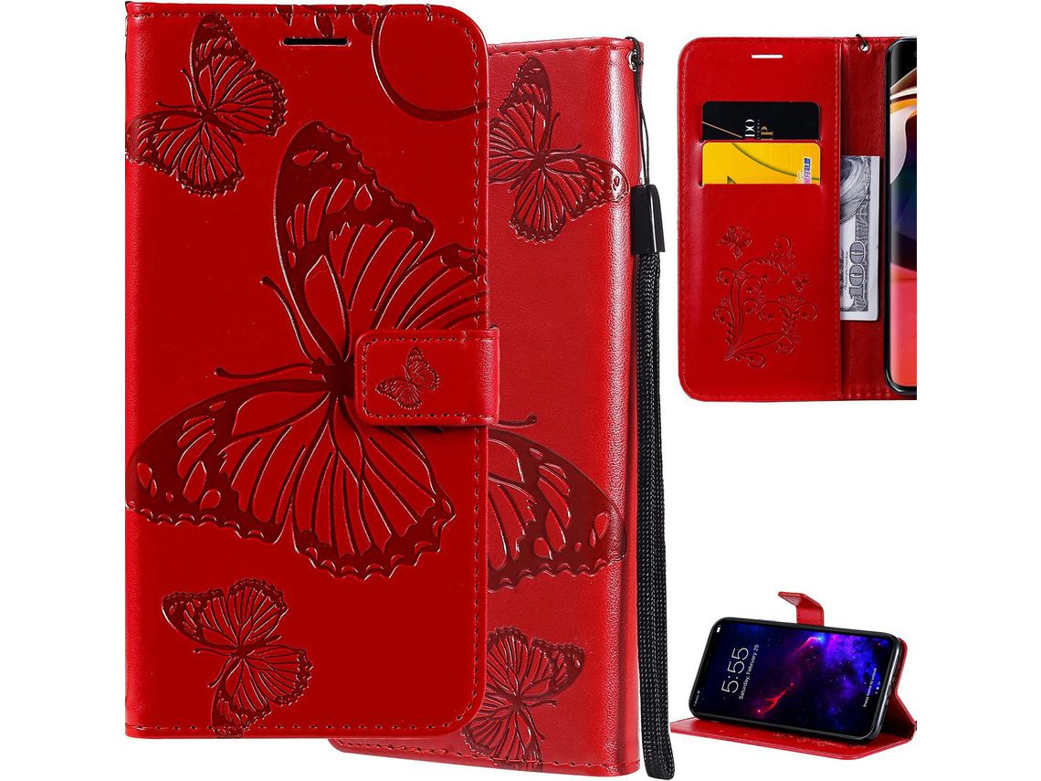 Capa Fólio para iPhone 13 Pro Max HONGWE. Pele Sintética Multicor