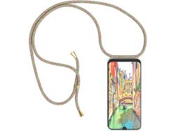 Capa com Cordão para Samsung Galaxy A12 HONGWE. Silicone Transparente