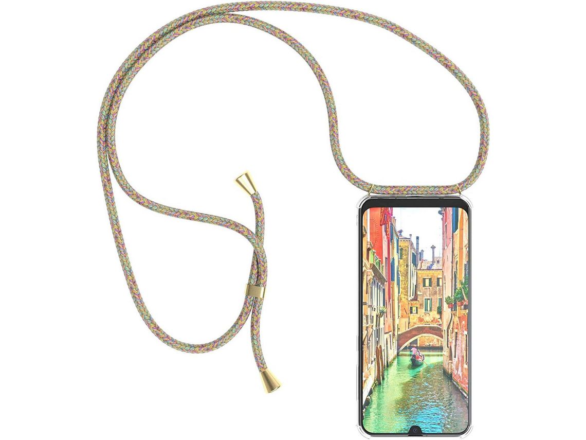 Capa com Cordão para Samsung Galaxy A12 HONGWE. Silicone Transparente
