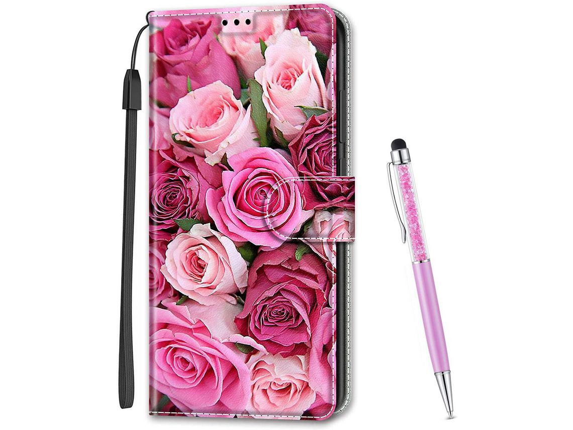 Capa Fólio para Huawei P10 Lite HONGWE. com Porta-Cartões Multicor