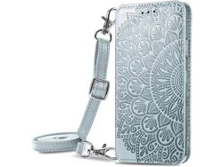 Capa Fólio com Cordão para Xiaomi 12 Pro HONGWE. Pele Sintética Premium Multicor