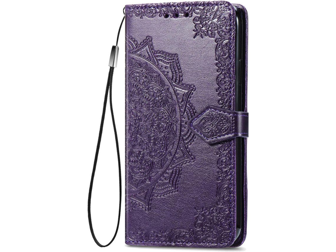 Capa Fólio para Huawei Nova 3 Pro HONGWE. com Porta-Cartões Castanho