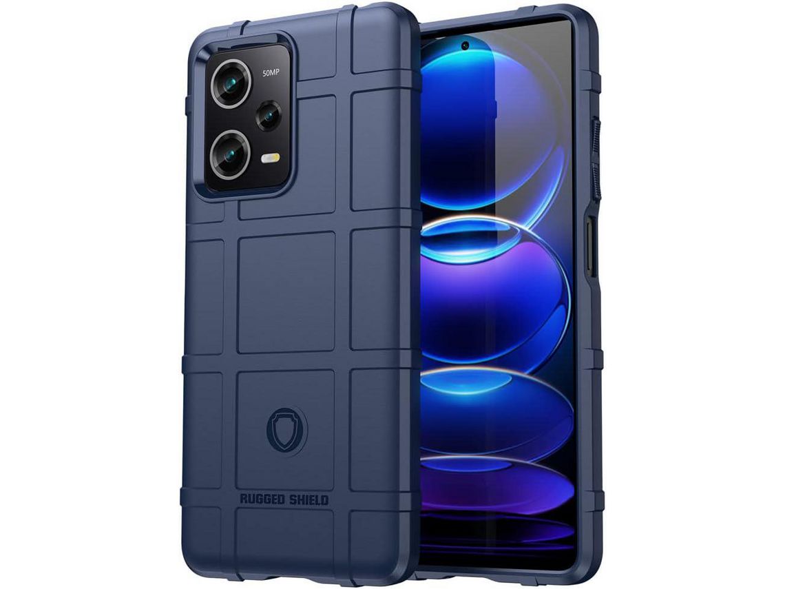 Capa para Xiaomi Poco X5 Pro HONGWE. Pele Sintética Anti-Choque Azul