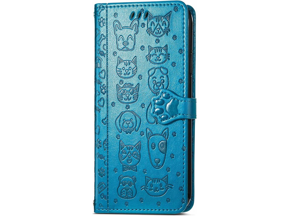 Capa Fólio para Samsung Galaxy A91 HONGWE. Pele Magnética Castanho