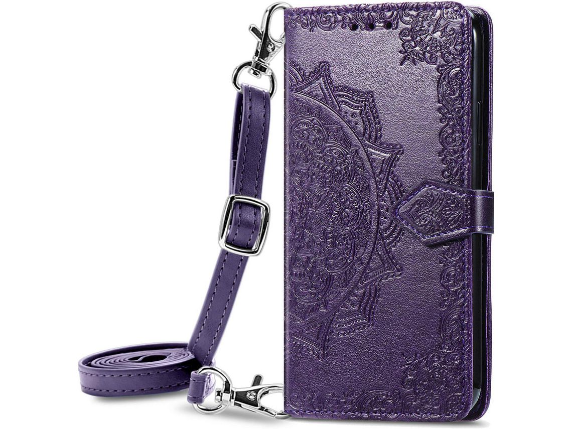 Capa Fólio para Samsung Galaxy M21 HONGWE. Pele Magnética Castanho