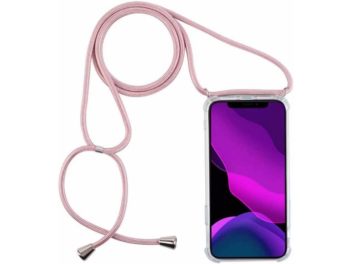 Capa com Cordão para Xiaomi Mi 11 Lite, Mi 11 Lite 5G HONGWE. Rosa