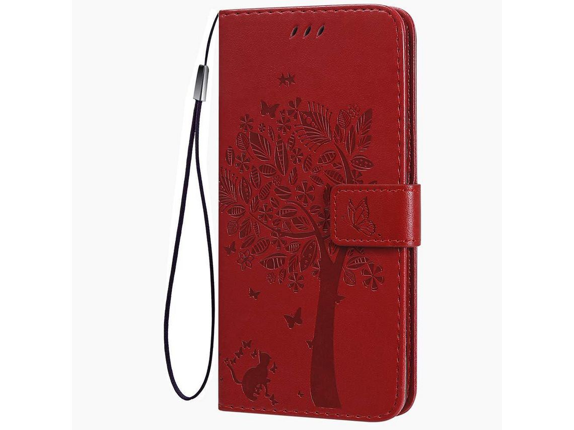 Capa Fólio para Samsung HONGWE. com Porta-Cartões Castanho